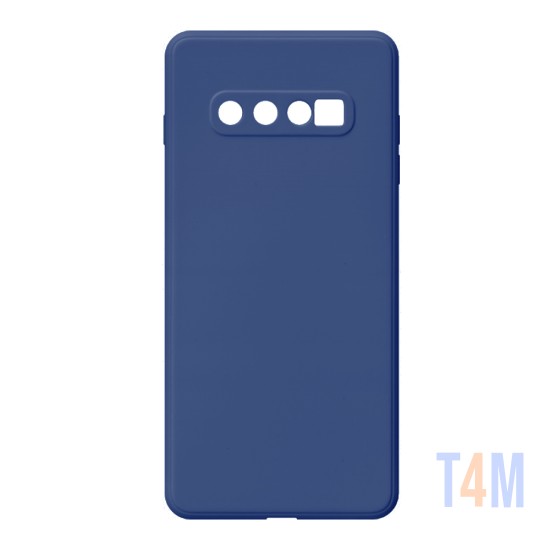 Capa de Silicone com Moldura de Câmera para Samsung Galaxy S10 Plus Azul Escuro